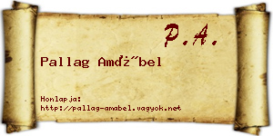 Pallag Amábel névjegykártya